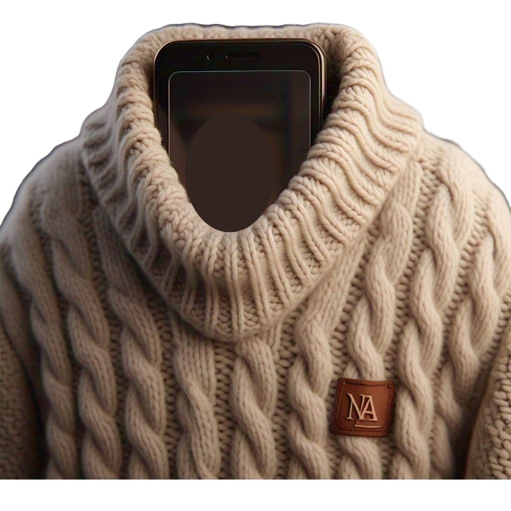 Custom Cream Cable Knit Turtleneck Sweater